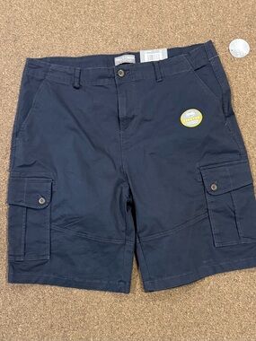 Mens Navy Cargo Shorts